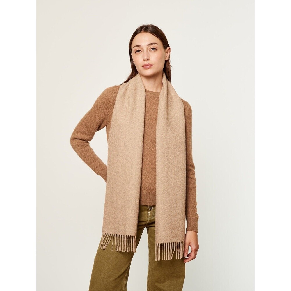 Incalpaca  Fringe Scarf 60% Baby Alpaca 70x13” Sand